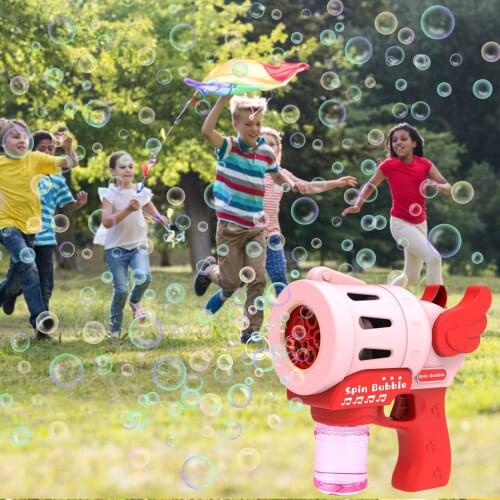 Kids Automatic Gatling Bubble Gun Toys Summer Soap Water Bubble Machine No-leak Electric Bubble Machine For Children Gift Toys