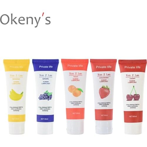 30ml / 60ml Sex Lubricant Water-based Banana/ Strawberry /Grape/ Cherry /Sex Oil Vaginal and Anal Gel Adults Sex Product