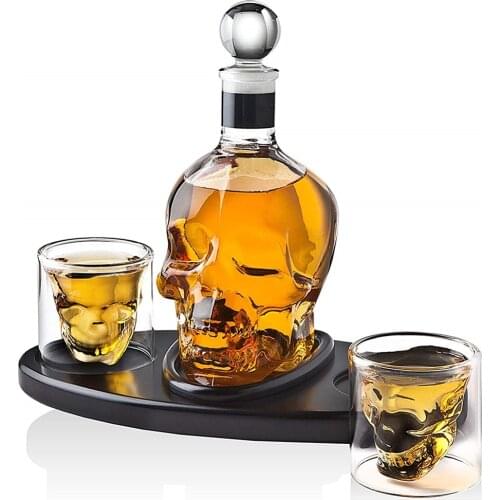 Creative Skull Glass Whisky Vodka Wine Crystal Bottle Spirits Cups Transparent Wine Drinking Cups Bar Home Hotsale Big Sale