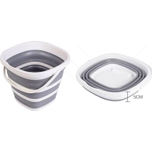 Square folding bucket Bucket for Fishing Promotion Car Wash Outdoor Thick Silicone Fishing Supplies 10L