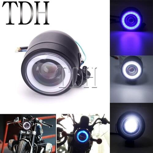 Motorcycle Custom Universal Vintage LED Head Lamp Light Headlamp For Harley Dyna Road King Softail Street Glide Bob Cafe Racer