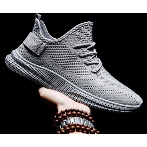 2021 Male Breathable Fashion Fly Weave Shoes Men Outdoor Sport Shoes Casual Damping Training Running Tennis Shoes Men Sneakers