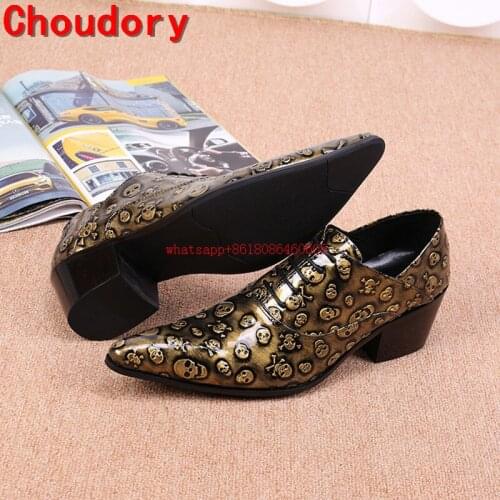 British style mens pointed toe dress shoes Skeleton gold velvet slippers lace up high heels italian shoes men leather