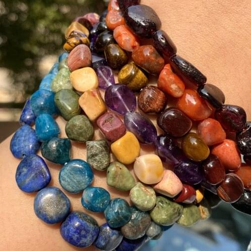 Irregular Natural Stone Agates Larimar Lapis Lazuli Opal Tiger Eye Freeform Loose Beads For Jewelry Making Diy Bracelet 8-10mm