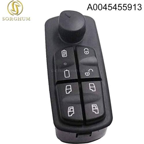 New Model Black Color Window Mirror Master Switch For Mercedes-Benz Truck Car 0045455913 A0045455913