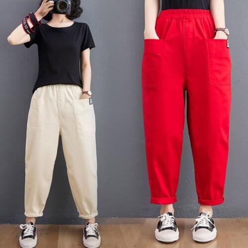 2021 Spring and Summer New Look Thin Casual Pants Ladies Loose Trousers Natural Waist Thin Harlan Carrot Pants