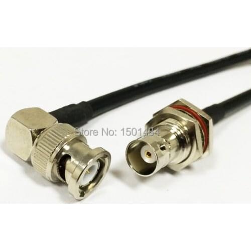 New BNC Male Plug Right Angle Switch BNC Female Jack Convertor RF coax cable RG58 Wholesale Fast Ship 50CM 20"Adapter