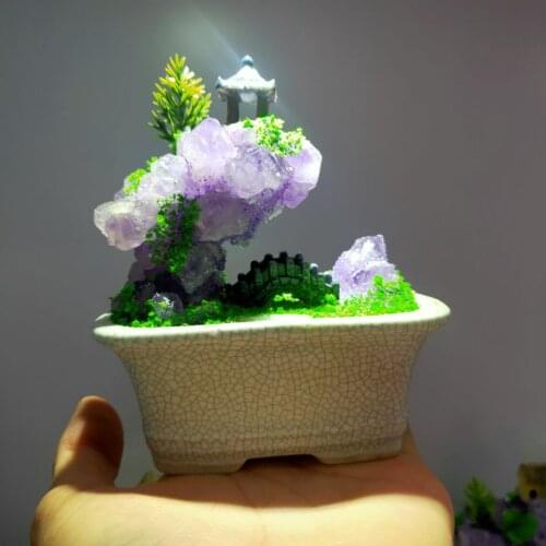 Natural Crystal Lucky Tree Amethyst Rose Quartz Tree of Life Rock Mineral Specimen Reiki Healing Home Decoration gifts Souvenir