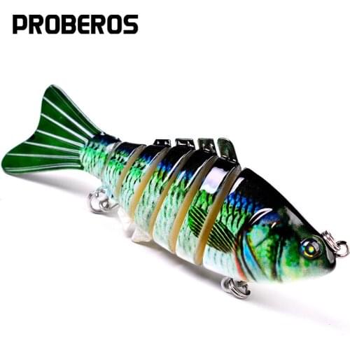 PROBEROS Swimbait 3D Laser Fishing bait 7 Sections Fishing Lure 10cm-4"/0.55oz-15.5g 6# BKBHOOK Fishing Tackle