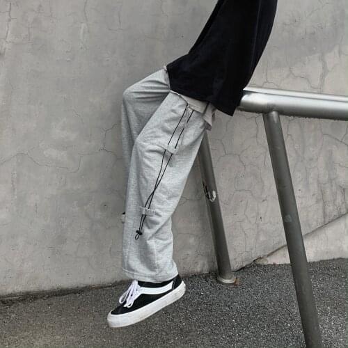 Summer High Waist Wide Leg Short Pants Women black Knee Length Pants Drawstring Korean pure cotton Casual loose Holiday Trousers