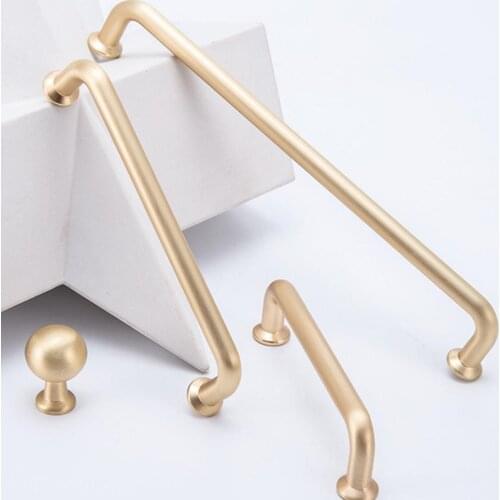 Modern minimalist door handle gold brushed drawer handle gold wardrobe matte black single hole small handle