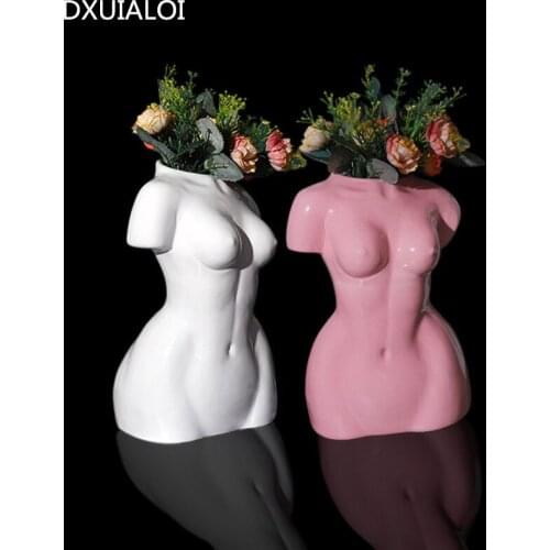 Body in ceramics of Womens Art Statue From Table Vase of House Flowers vase Home decor accessories modern ceramic crafts gift