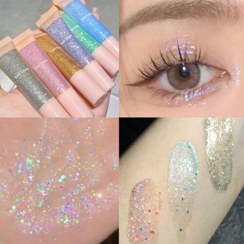 6 Colors Shiny Shimmer Liquid Eyeshadow Waterproof Long Lasting Metallic Glitter Eyeliner Party Eyes Makeup Beauty Cosmetic 1PC