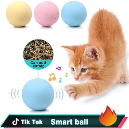 Smart Toys Interactive Ball Catnip Cat Training Pet Playing Ball Squeaky Supplie Products Teaser Cats Kitten Kitty Toy Supplies