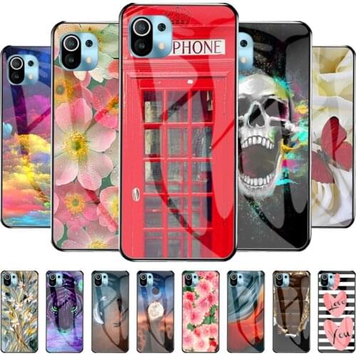 Protective Case For Xiaomi Mi 11 Lite Case Tempered Glass Hard Funda For Xiaomi Mi11 Lite Phone Cover Mi 11Lite Luxury Bumper