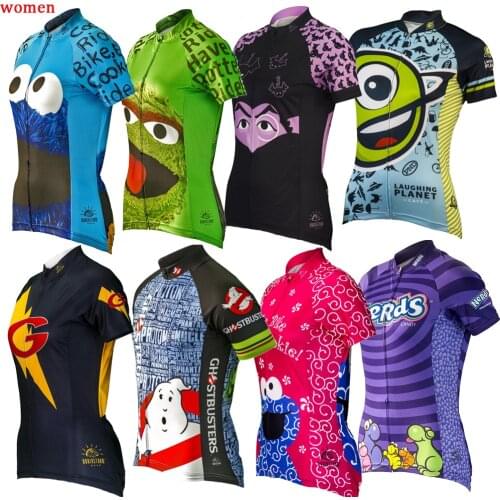 New Summer Funny Cycling Jersey Women 2021 Bike Team Short Sleeve Mtb Bicycle Clothing Ride Bike Eat Cookie