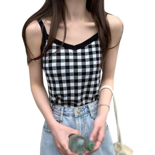 Vest Women Korean Style Outer Camis Pendulum Lattice Tap Steam Sleeveless Tanks Tops