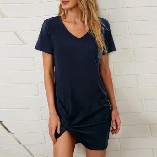 Summer Dress Women 2021 Solid Color Loose Style Fashion Short Sleeve Casual Autumn Femme Party Robe Female Vestido C2915