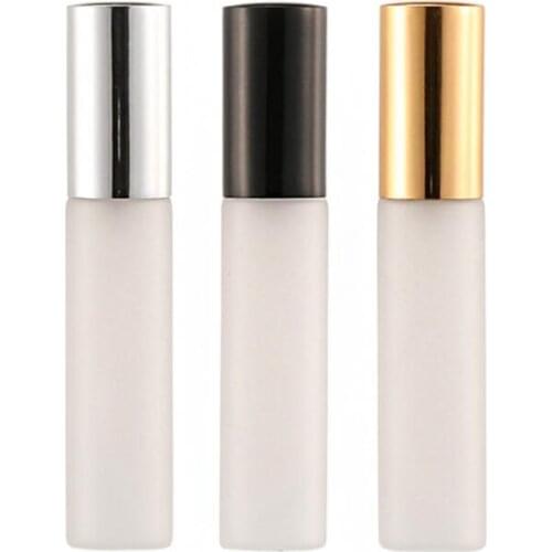 10ml Frosted Glass Spray Empty Perfume Bottle Anodized Aluminum Travel Portable Perfume Essential Oil Sub-bottle LX8857
