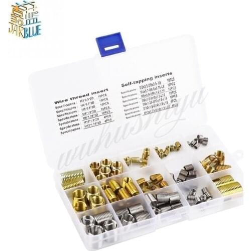 116 Pcs/set Self Tapping Thread Slotted Inserts and Steel Wire Thread Inserts Combination Set