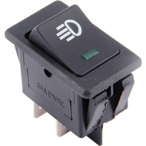 12V 35A Car Auto Fog Light Rocker Toggle Switch 4Pins LED Dashboard Random Color(Red, Green, Amber, Blue, White)