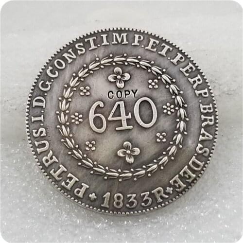 1833 Brazil 640 Reis Copy Coin