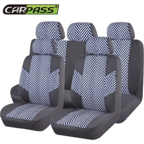 2019 Fashion Linen Car Seat Covers Universal Set Front Rear Auto Full Seat Protector For Corolla Car Styling Covers Accessories