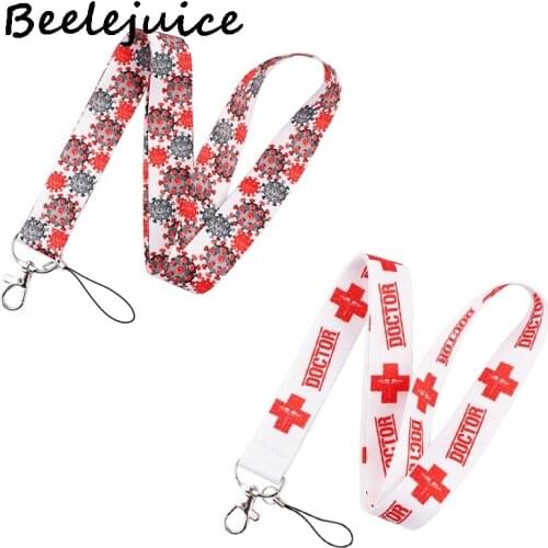 24pcs Doctor Bacteria Classical Style Lanyard For keys The 90s Phone Working Badge Holder Neck Straps Hang Ropes webbings ribbon