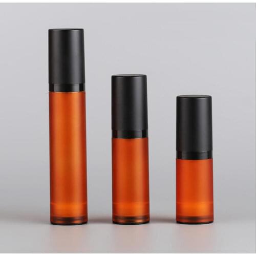 50ml Frosted Brown Airless Bottle Black Pump Lid sprayer toner serum/lotion/emulsion liquid foundation/recovery complex cosmetic