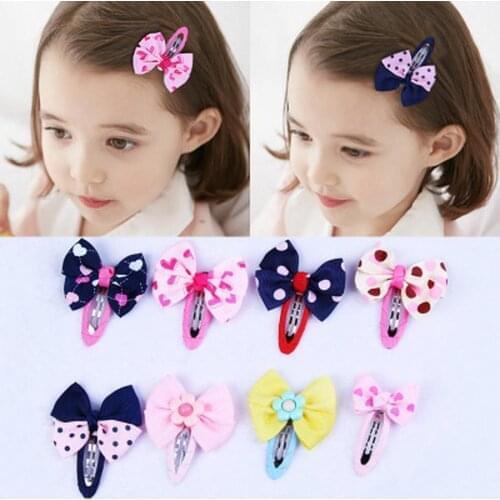 500sets 2pcs/set Girl Boutique Hair Bows Barrettes Clips For Kids Toddlers Girls Printing Bow Hairgrips