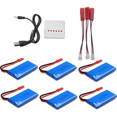 6x 3.7V 780mah battery + 6in1 Charger For Wltoys V626 V636 V686 V686G V686J V686K 2.4Gh 4CH 6-Axis UAV FPV RC Quadcopter Drone