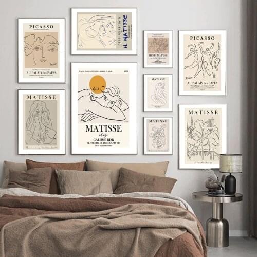 Abstract Curve Line Flower Leaf Figure body Art Nordic Poster Wall Art Print Canvas Painting Wall Pictures For Living Room Decor