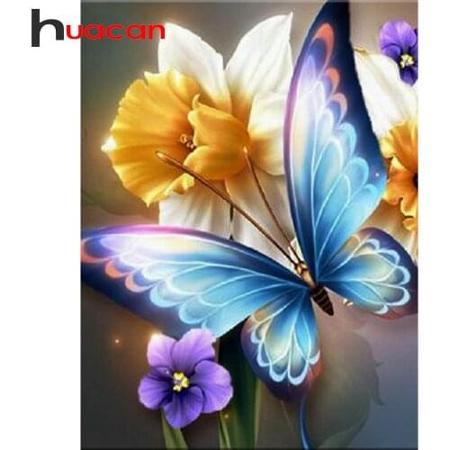 Huacan 5D Diamond Painting New Arrivals Butterfly Diamond Mosaic Embroidery Animals Flower Modular Pictures Home Decoration