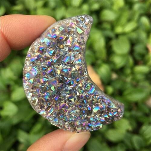 Aura Amethyst Cluster Moon Natural Quartz Gemstones Minerals Crystals Gems Stones Home Decoration