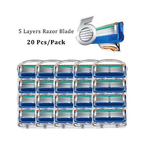 Shaving Razor Blades For Gillette Fusion Replacement Heads 5 Layers Stainless Steel Cassettes Straight Men
