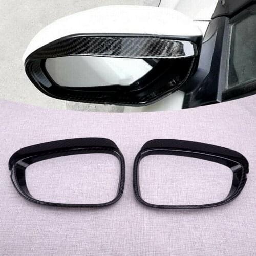 CITALL 1 Pair Car Side Mirror Rain Eyebrow Cover Trim Fit For Honda Accord 10th 2018 2019 2020 ABS Carbon Fiber Style