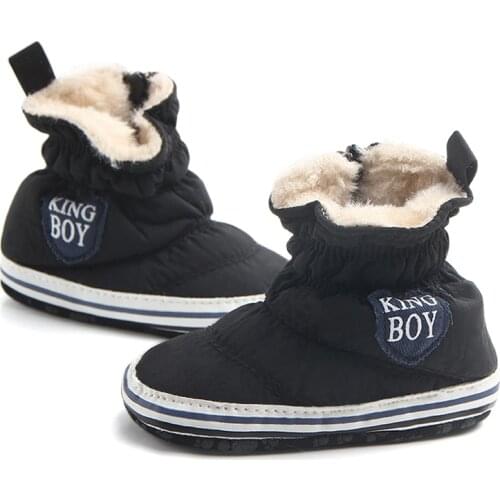 Baby Casual Toddler Shoes With High Upper Suede Inner Side Zipper Warm Non-Slip Toddler Baby Boy Boots Baby Shoes Warm Shoes