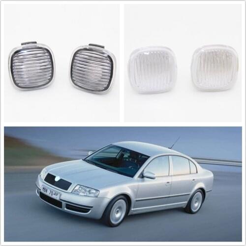 2pcs For Skoda Superb 2001 2002 2003 2004 2005 2006 2007 Car-Styling Side Marker Turn Signal Light Lamp Repeater