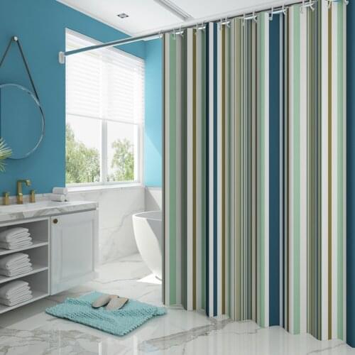 Stripe Shower Curtain with 12 Hooks, Fabric Shower Curtain for Bathroom, Machine Washable Shower Curtain Sets, 72''×72