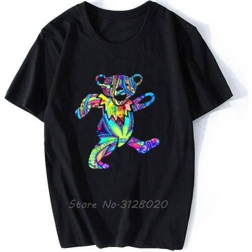 MenS Dancing Bear funny Short Sleeve T Shirt Men Cotton O-neck TShirt Hip Hop Tees Tops Streetwear Harajuku