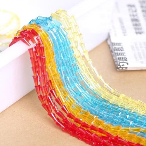 ZHUBI Chinese Crystal Charm Beads Wholesale 3x6/4x8mm Tower Bugle Glass Spacer Beads For Jewelry Making DIY Womens Accessories