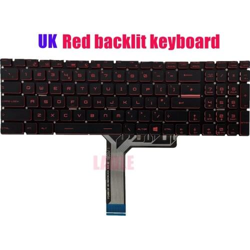 UK red backlit keyboard for MSI GL63 8RC/GL63 8RD(MS-16P6)/GL63 8SD/GL63 8S/GL63 9SD(MS-16P7)