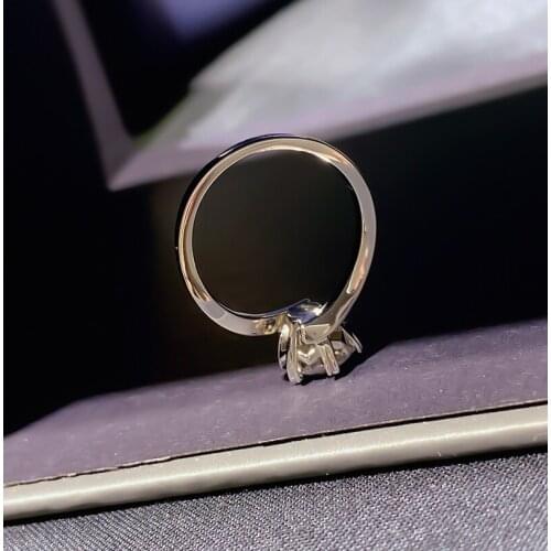 Luxury Female Small Lab Diamond Ring 925 Sterling Silver For Women Engagement Solitaire Wedding