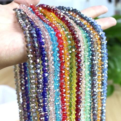 2/3/4mm Miyuki Round Bead Glass Crystal Rondelle AB Loose Faceted Beads Needlework Accessories for Jewelery Making Supplies