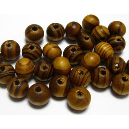 100 Natural Pattern Round Wood Beads~ Wooden 10mmdant