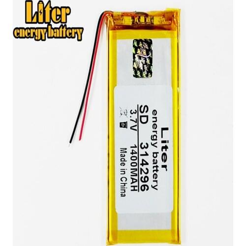 3.7V lithium battery PDAs 314296 1400MAH PDA Battery