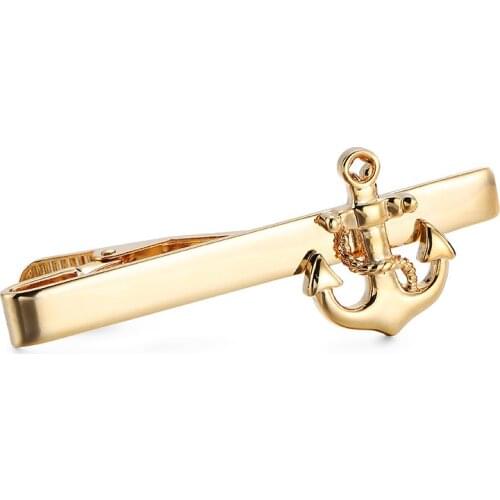 WN classic style men business suit shirt tie clip mens clothing accessories high-end golden boat anchor tie clip