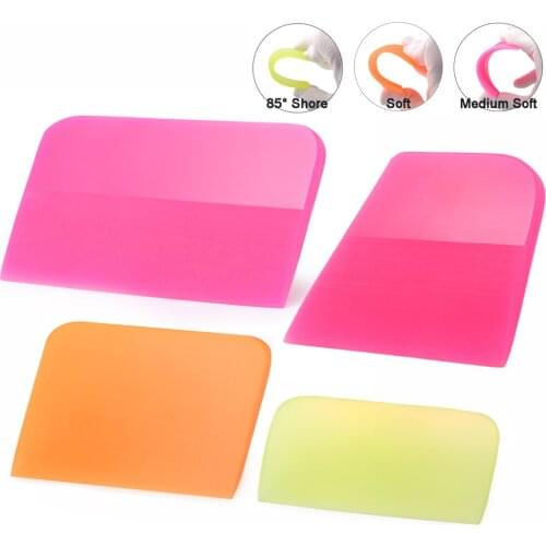 EHDIS Soft PPF Rubber Window Tint Squeegee Carbon Fiber Vinyl Wrapping Scraper Car Wash Sticker Remover Automotive Cleaning Tool