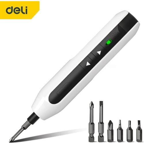 DELI Powerful electric screwdriver set small electronic household electric screwdriver mini portable screwdriver power tool