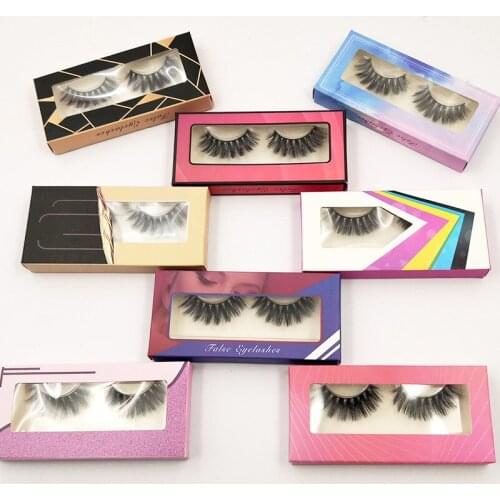 1pc 3D false eyelashes with paper box Handmade Thick Eye Lashes Long Lasting Eyelashes Extension Reusable Natural Eyelashes